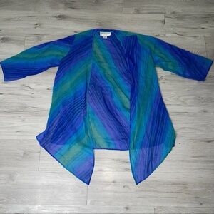 Vintage Aliki Yamani Creations 100% Silk Art Jacket M Artsy Resortwear Vacation